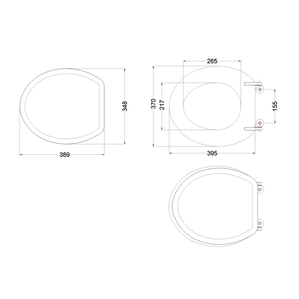 Toalett Burlington P5 Standard 520 mm med Myktstengende Sete
