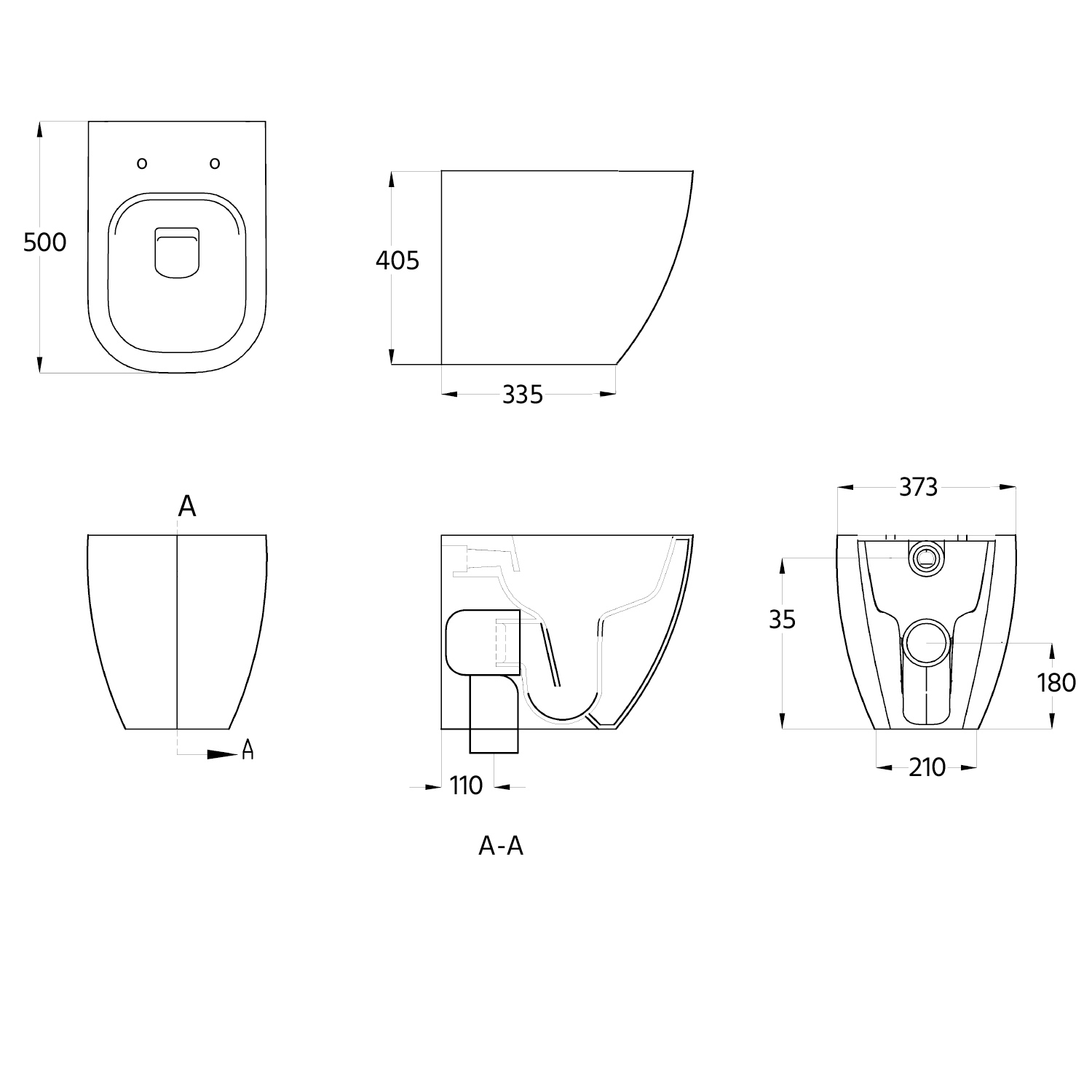 Golvstående Toalett Miller Badrum Rimless BTW Elegans Porslin
