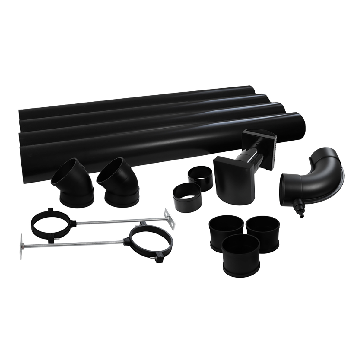 Ventilasjonssett Separett Nova Ø110 mm sort