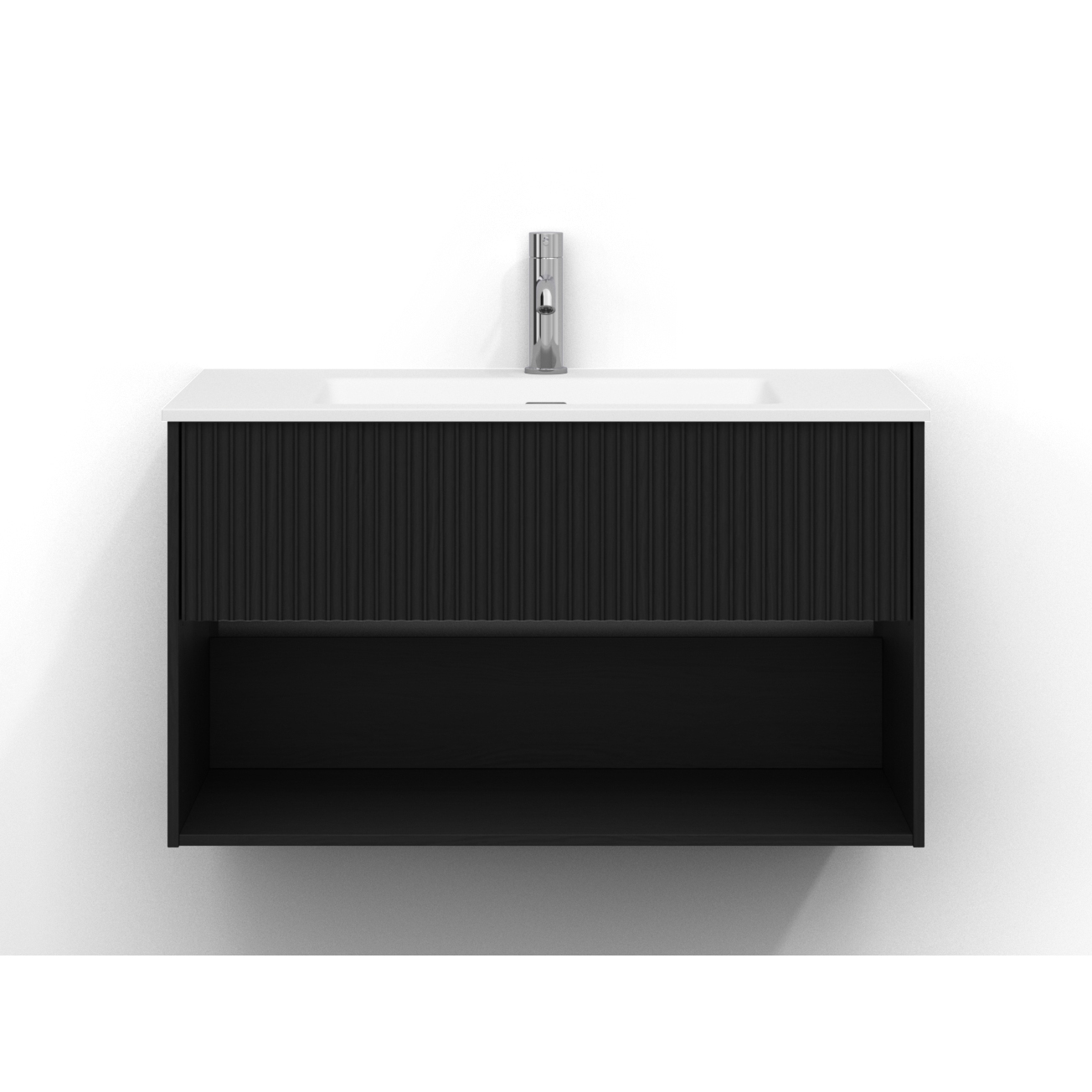 Tvättställsskåp Svedbergs Epos 80x45 med 1 Låda och 1 Öpen Hylla | badrum - badrumsmobler - tvattstallsskap-och-kommod | KakelKungen