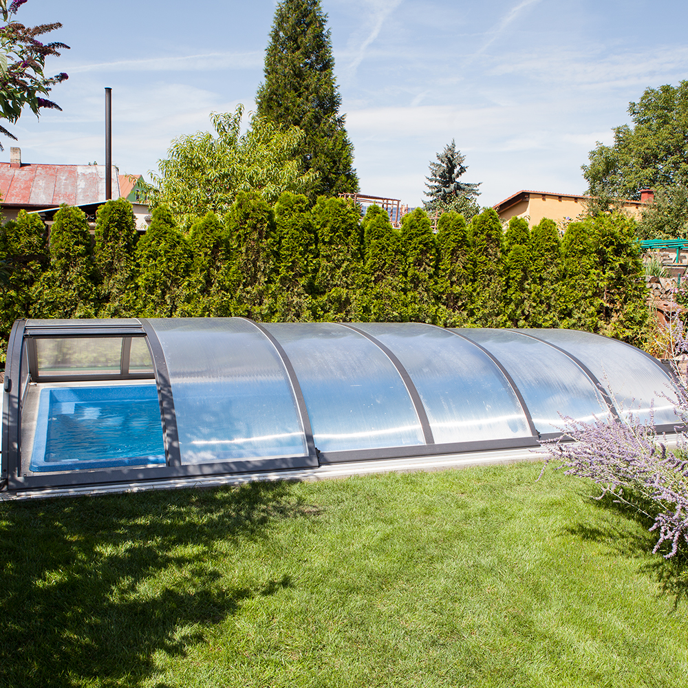 Pooltak Mountfield Compact K-3-390 Med Sidodörr Anthracite, 4 mm klarglas polycarbonate, Vänster