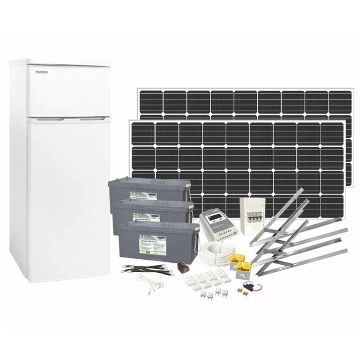 Solcellspaket Sunwind 400W med 220L 12V kylskåp