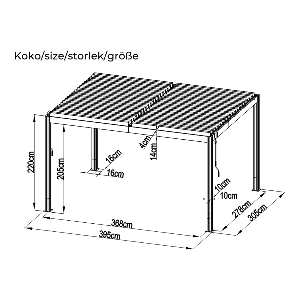 Pergola Fornorth Lounge 4x3m