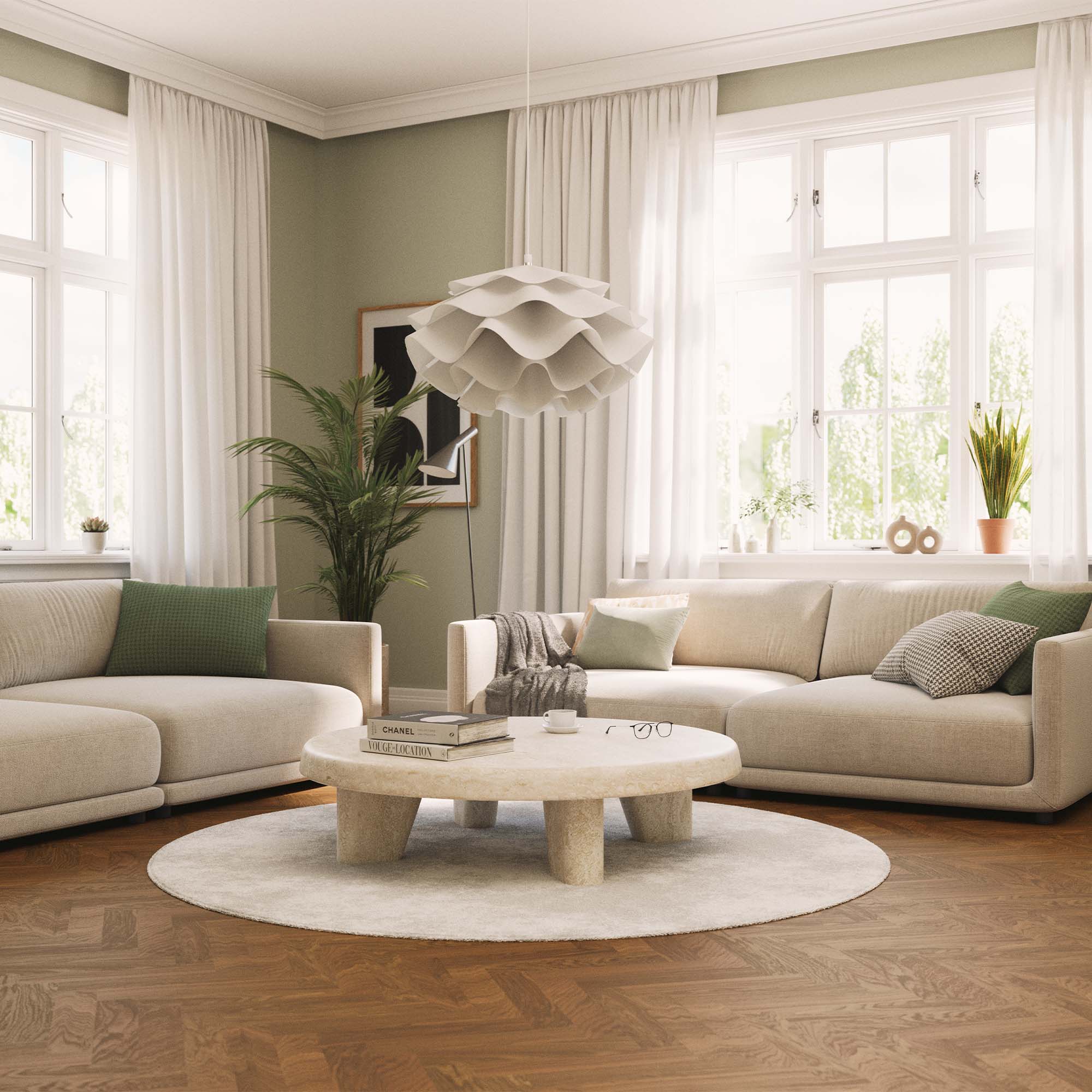 Tregulv Bjelin Herdet Eik Sandviken Classic Fiskeben Terra Brown