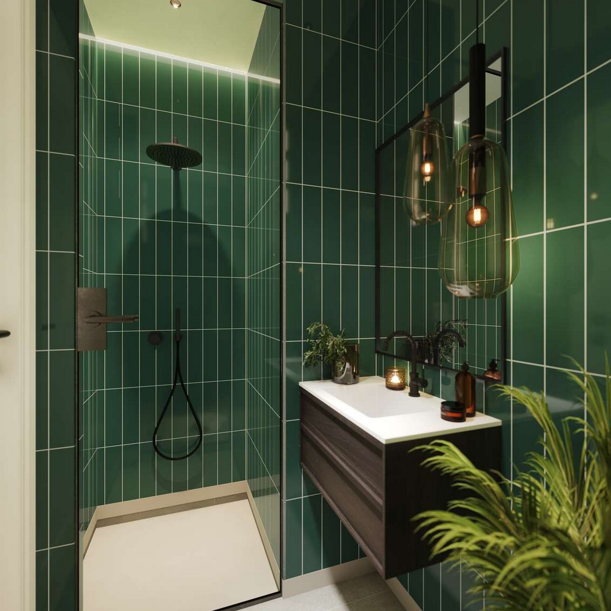 Baderomspanel Fibo 5231-M0830 Bottle Green