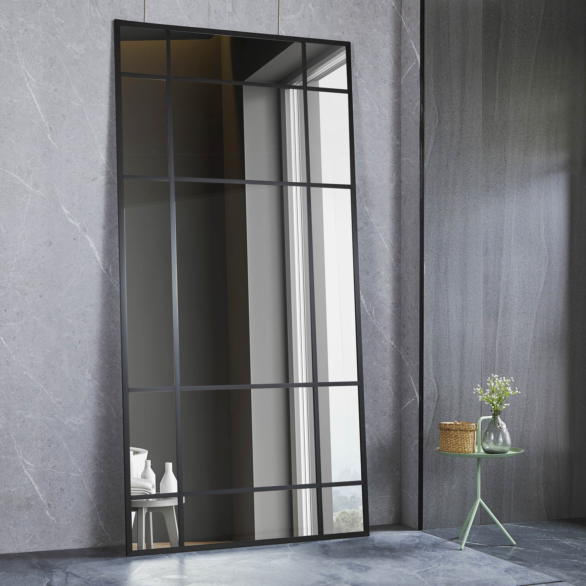 Hallspeil Lyfco Rektangulær Sort