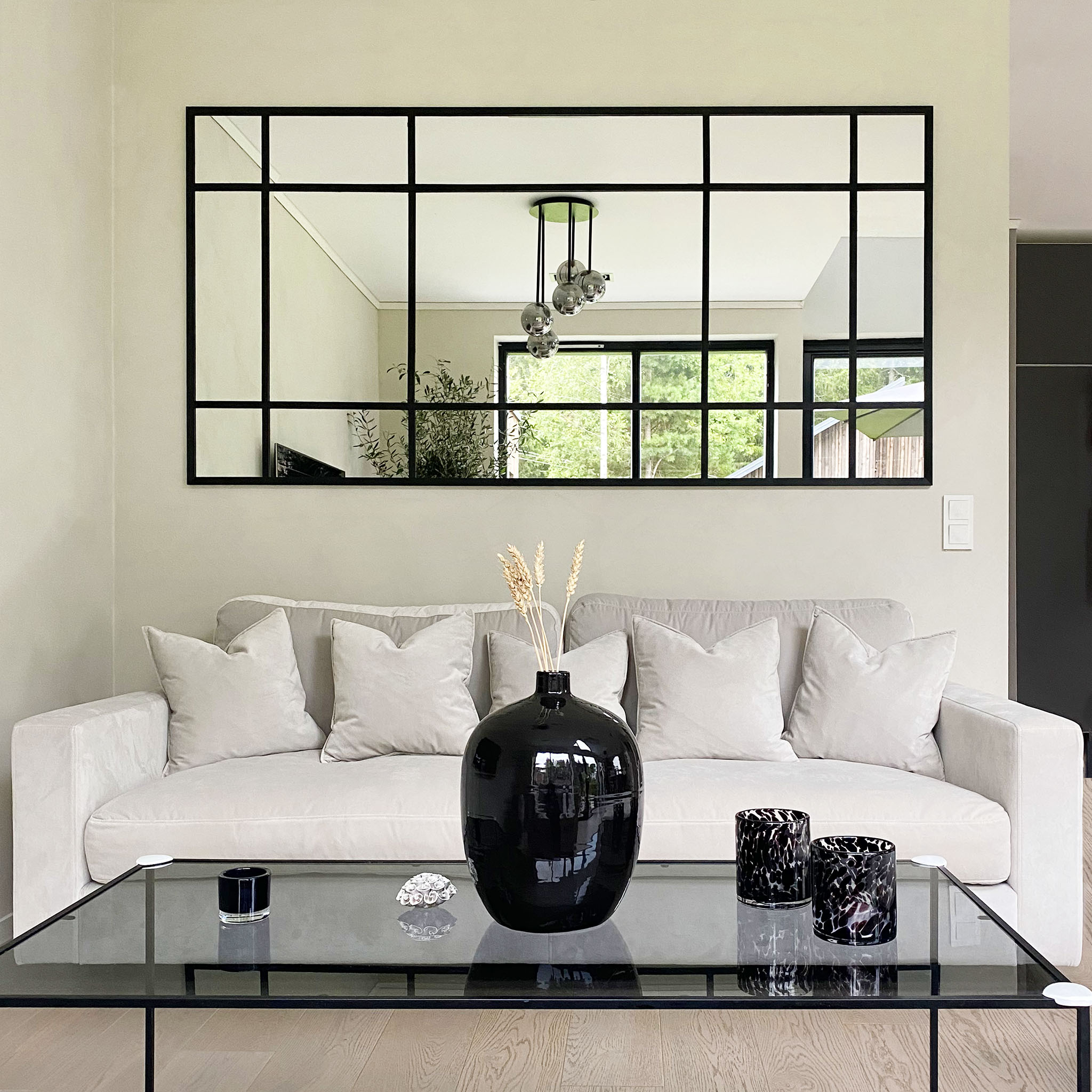 Hallspeil Lyfco Rektangulær Sort