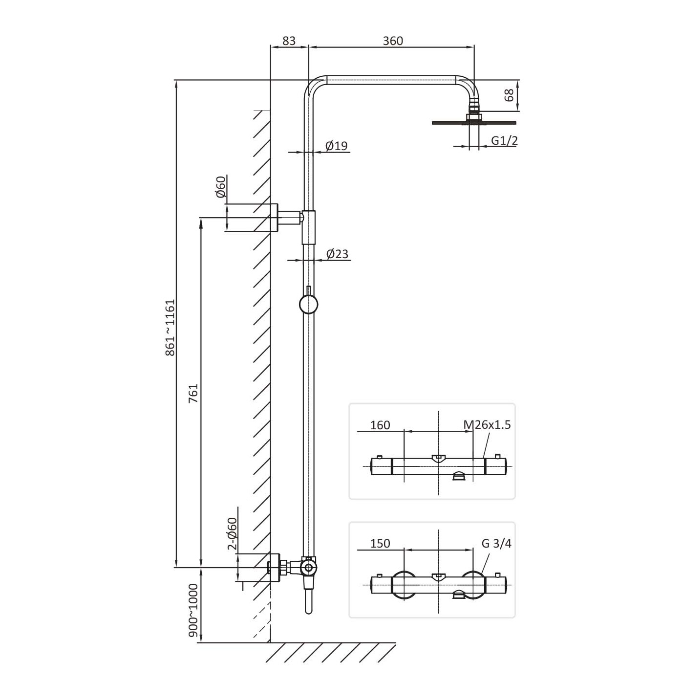Blandarpaket Hafa Fine Ø300