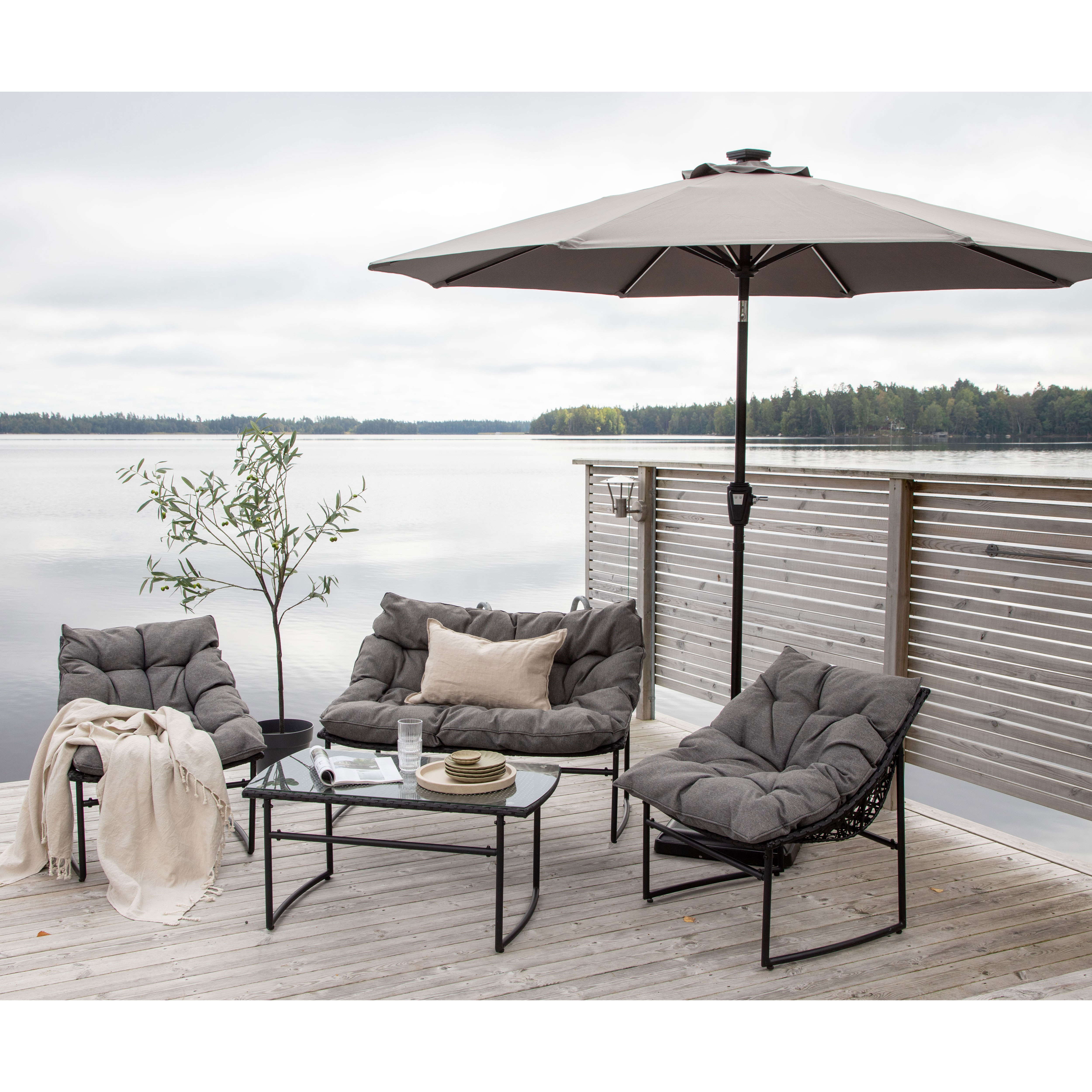 Parasoll Venture Home Sudan med LED-belysning og Vippefunksjon