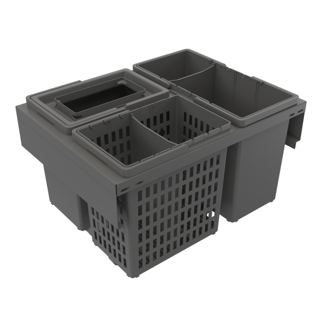 Källsorteringskärhållare Beslag Design Trend 600 Eco Grå