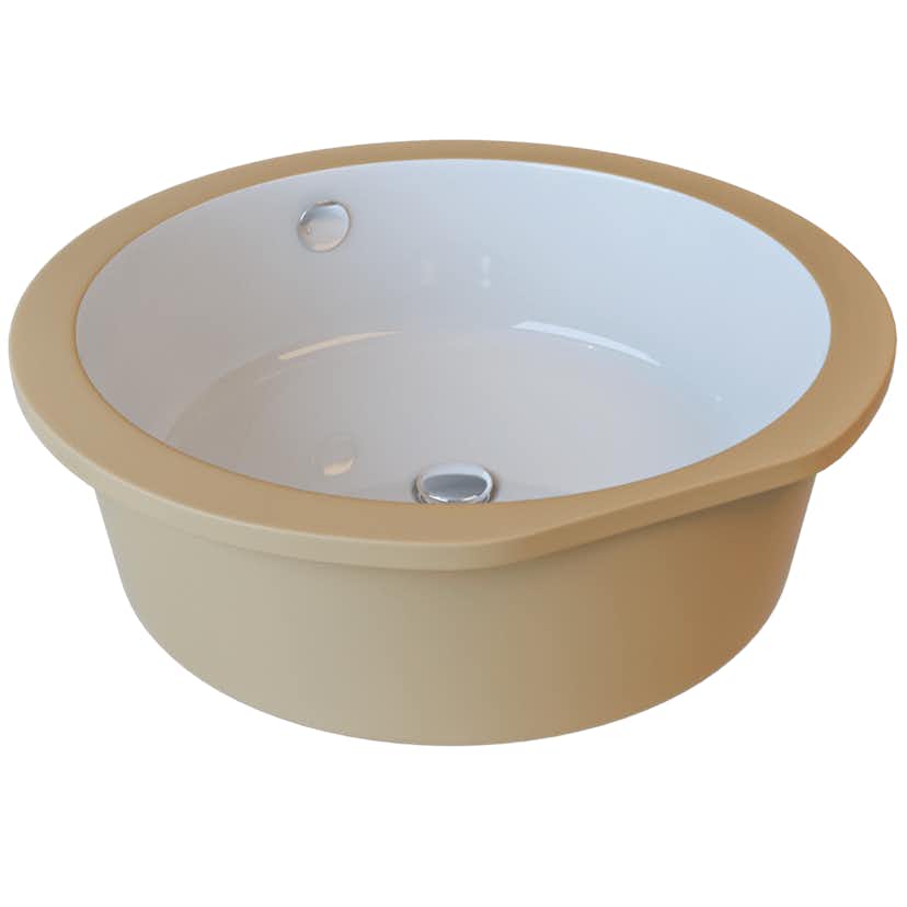 Bilde av Gino porselen baderomsvask Ø40 underlag hvit