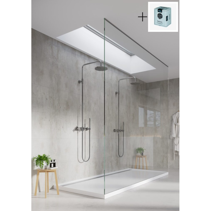 Baderomspanel Fibo 2204-M6040 Cracked Cement med Monteringsskruer