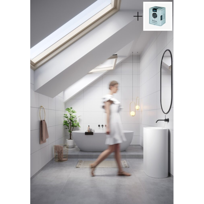 Baderomspanel Fibo 2094-M6040 White med Monteringsskruer