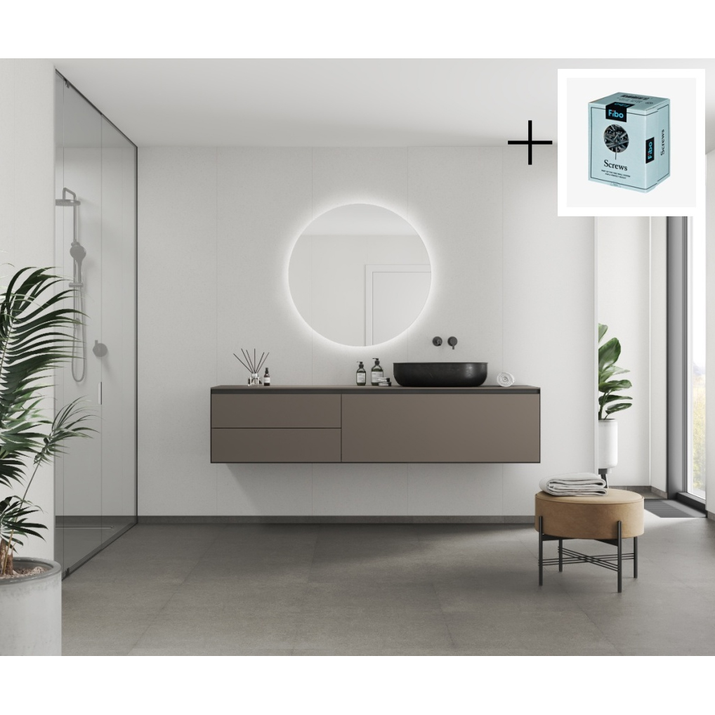 Baderomspanel Fibo 4001-M10 Terrazzo Light med Monteringsskruer