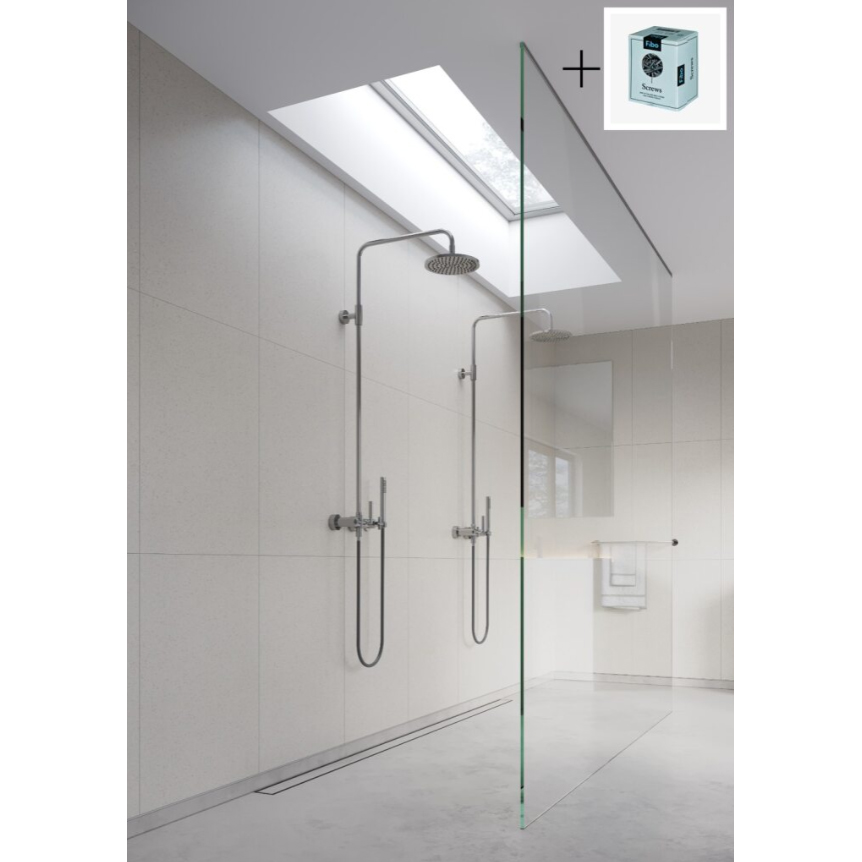 Baderomspanel Fibo 4001-M6080 Terrazzo Light med Monteringsskruer