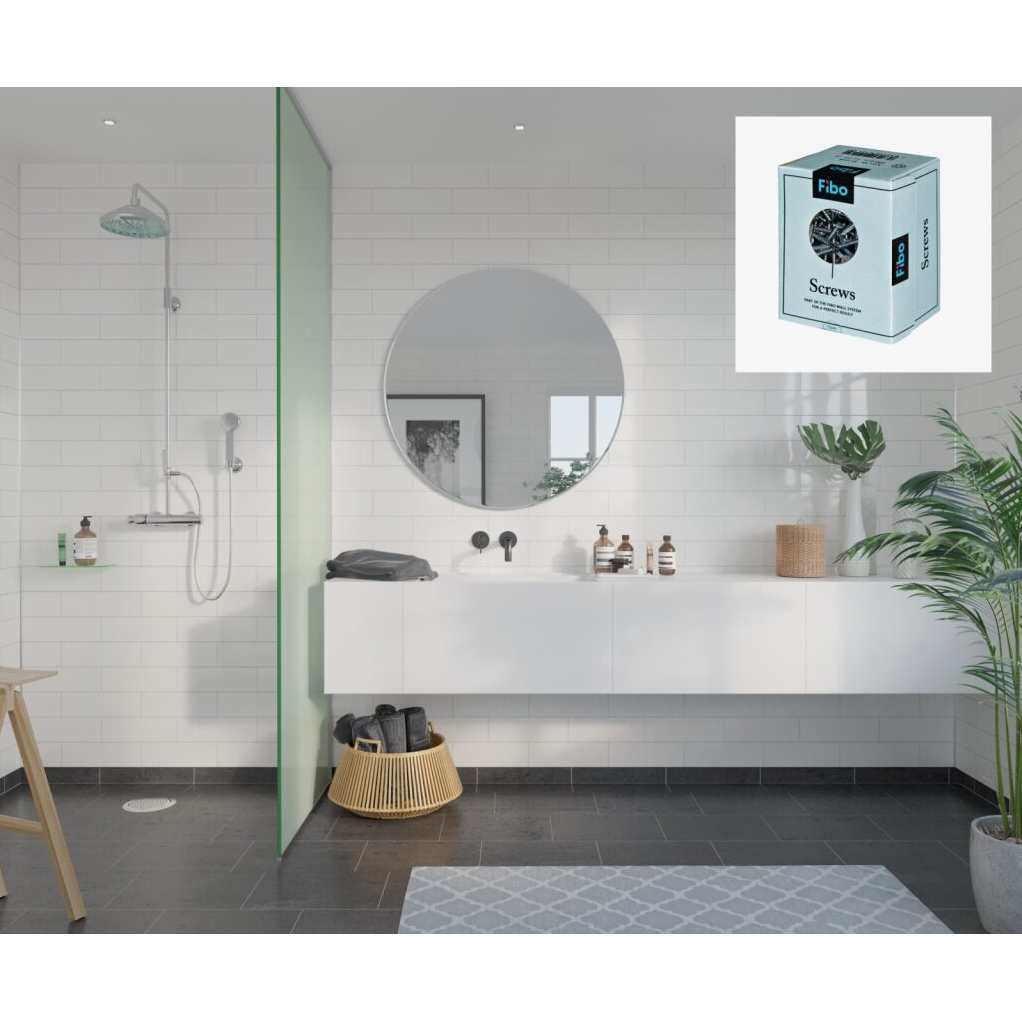 Baderomspanel Fibo 3091-M74 Denver White med Monteringsskruer
