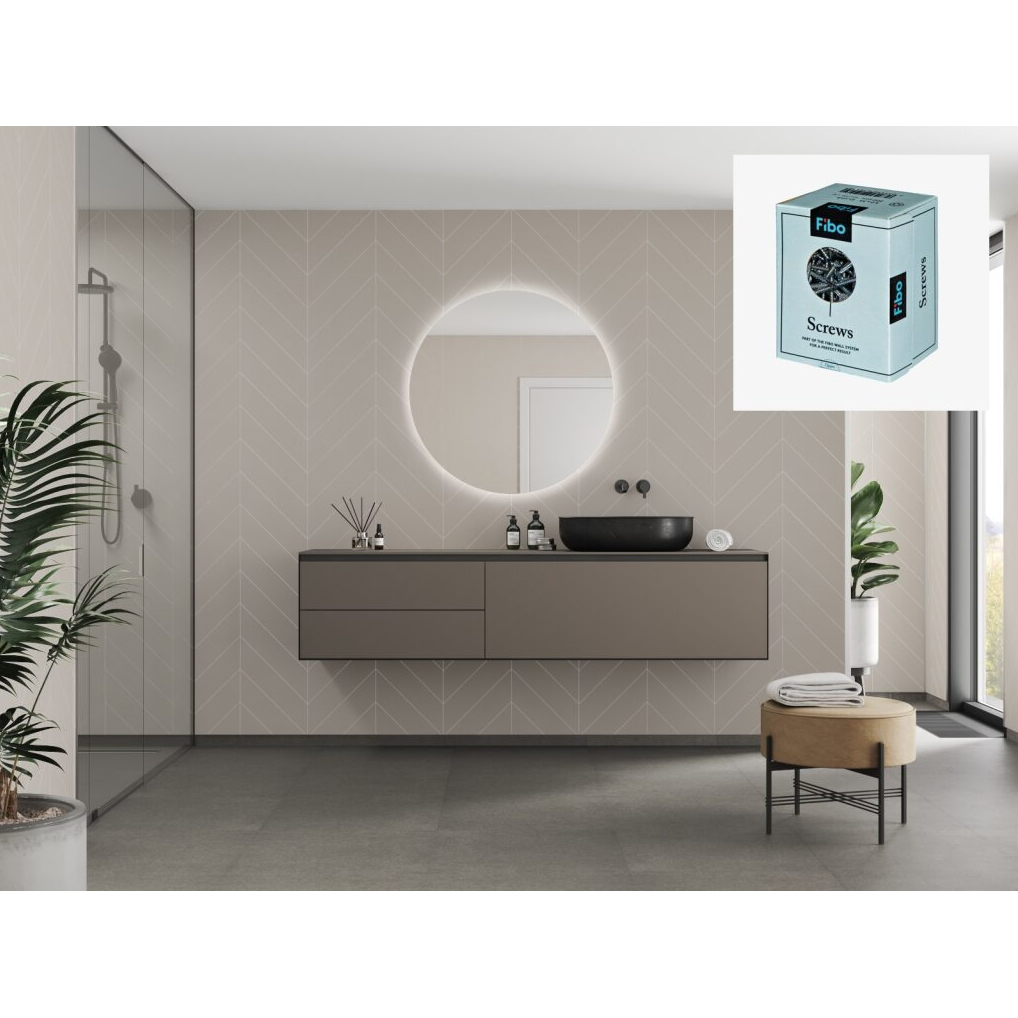 Baderomspanel Fibo 5200-M78 Warm Grey med Monteringsskruer