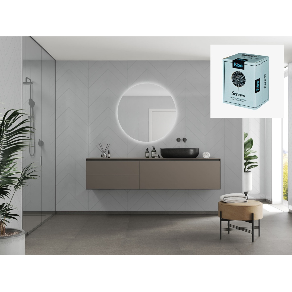 Baderomspanel Fibo 4063-M78 Clean Grey med Monteringsskruer