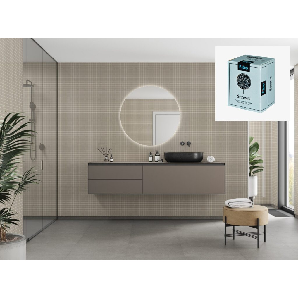 Baderomspanel Fibo 6233-M0303 Beige med Monteringsskruer