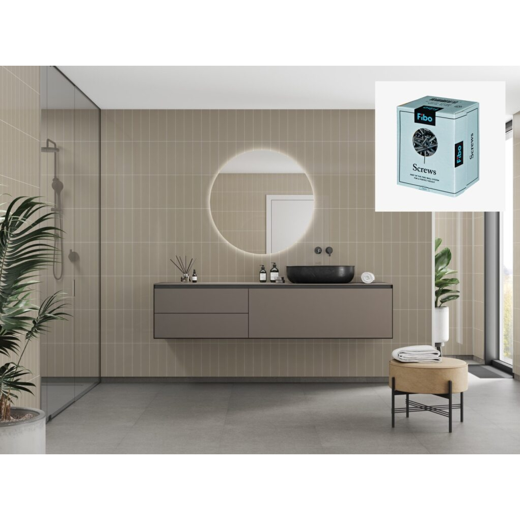 Baderomspanel Fibo 6233-M0830 Beige med Monteringsskruer