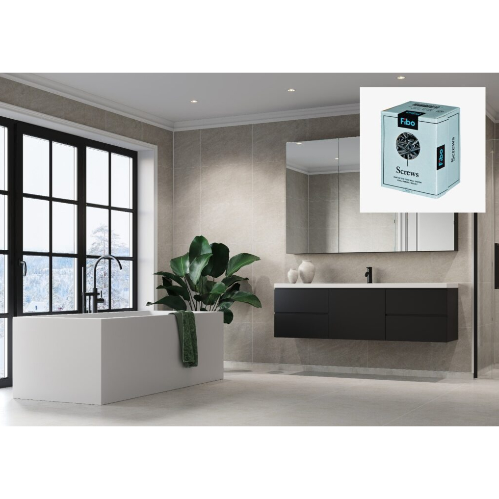 Baderomspanel Fibo 4746 M6040 Grey Sahara med Monteringsskruer