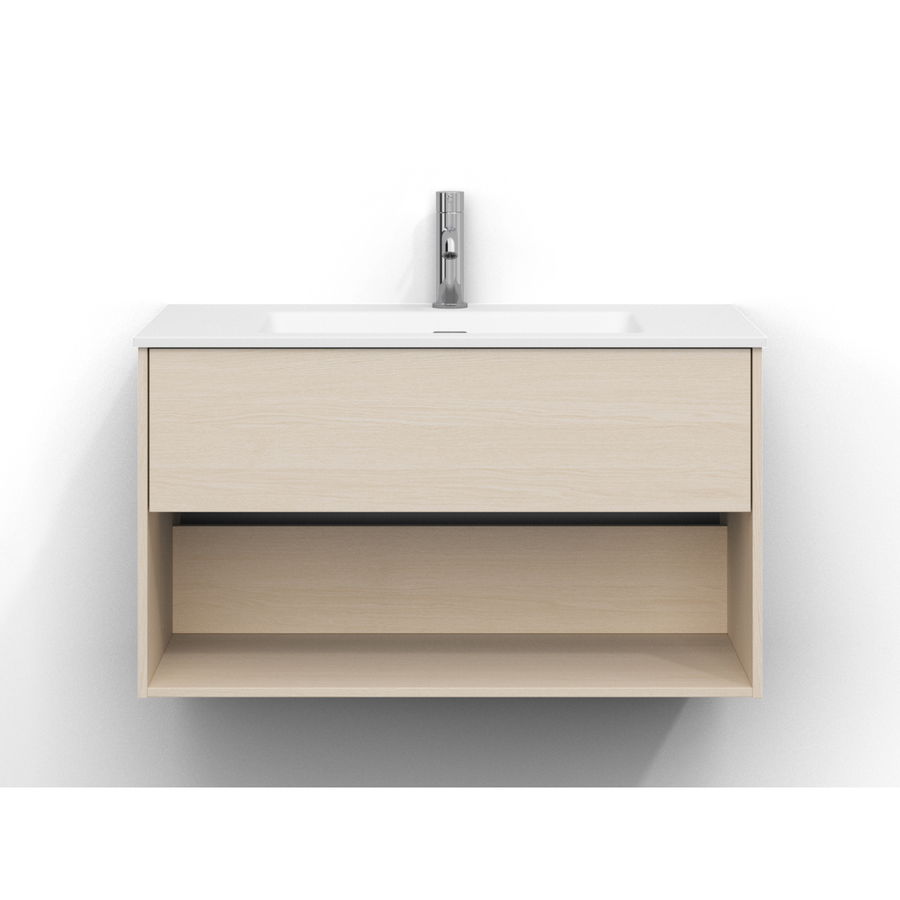 Tvättställsskåp Svedbergs Epos 80x45 med 1 Låda och 1 Öpen Hylla | badrum - badrumsmobler - tvattstallsskap-och-kommod | KakelKungen