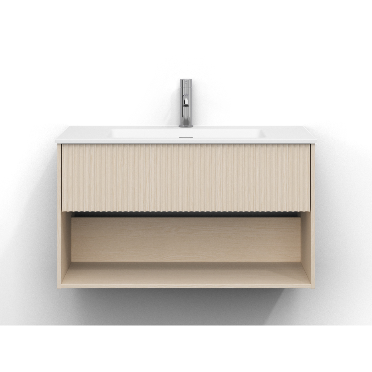 Tvättställsskåp Svedbergs Epos 80x45 med 1 Låda och 1 Öpen Hylla | badrum - badrumsmobler - tvattstallsskap-och-kommod | KakelKungen