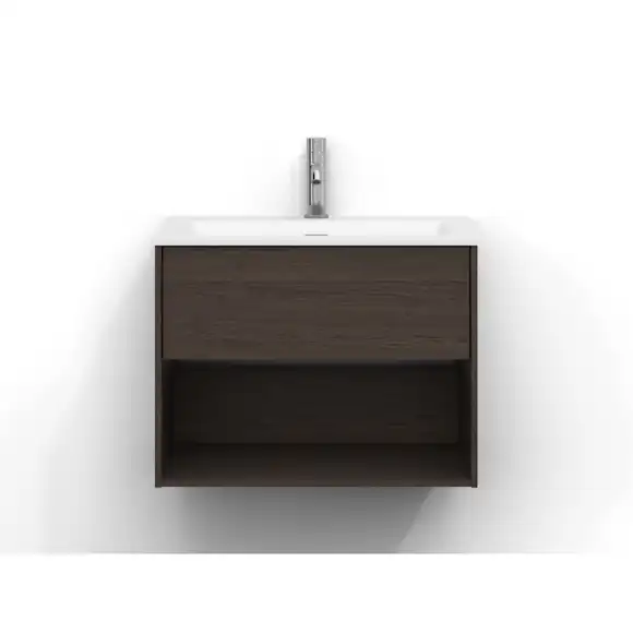 tvättställsskåp svedbergs epos 60x45 med 1 låda och 1 öpen hylla