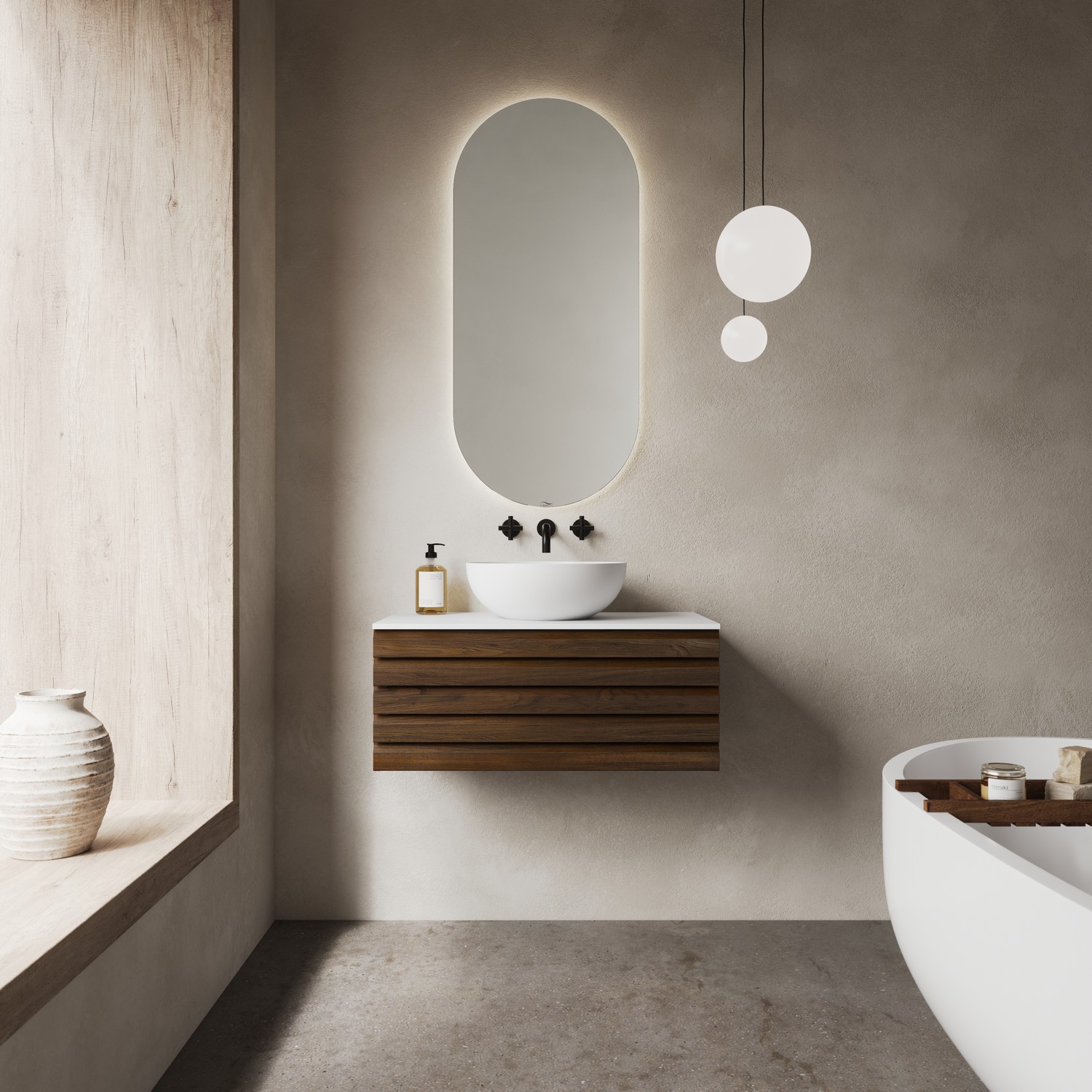 Topplate Linn Bad Corian