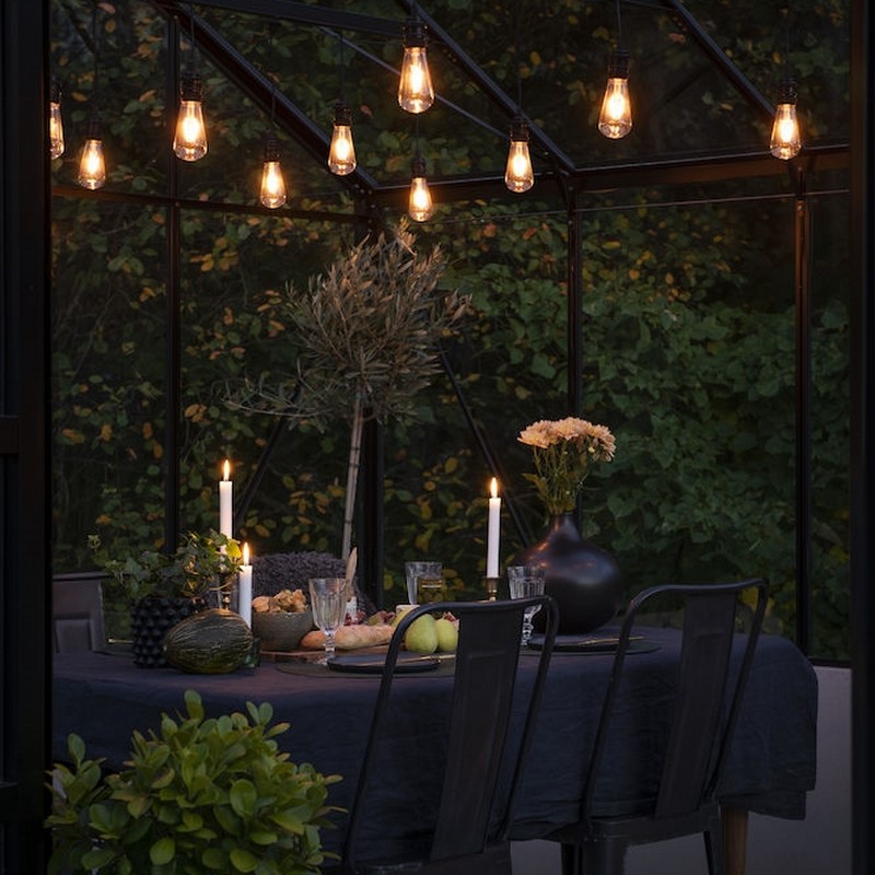 Startsett Gnosjö Konstsmide E27 10 Amber LED Dimmer