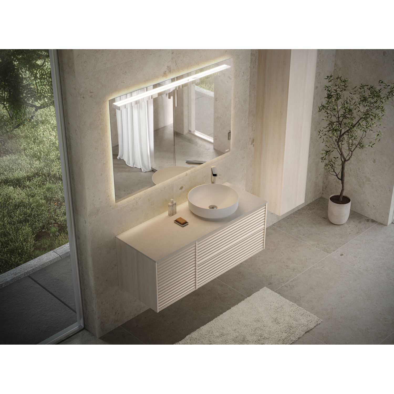 Tvättställsskåp Svedbergs Epos 120x45 med 2+1 Lådor