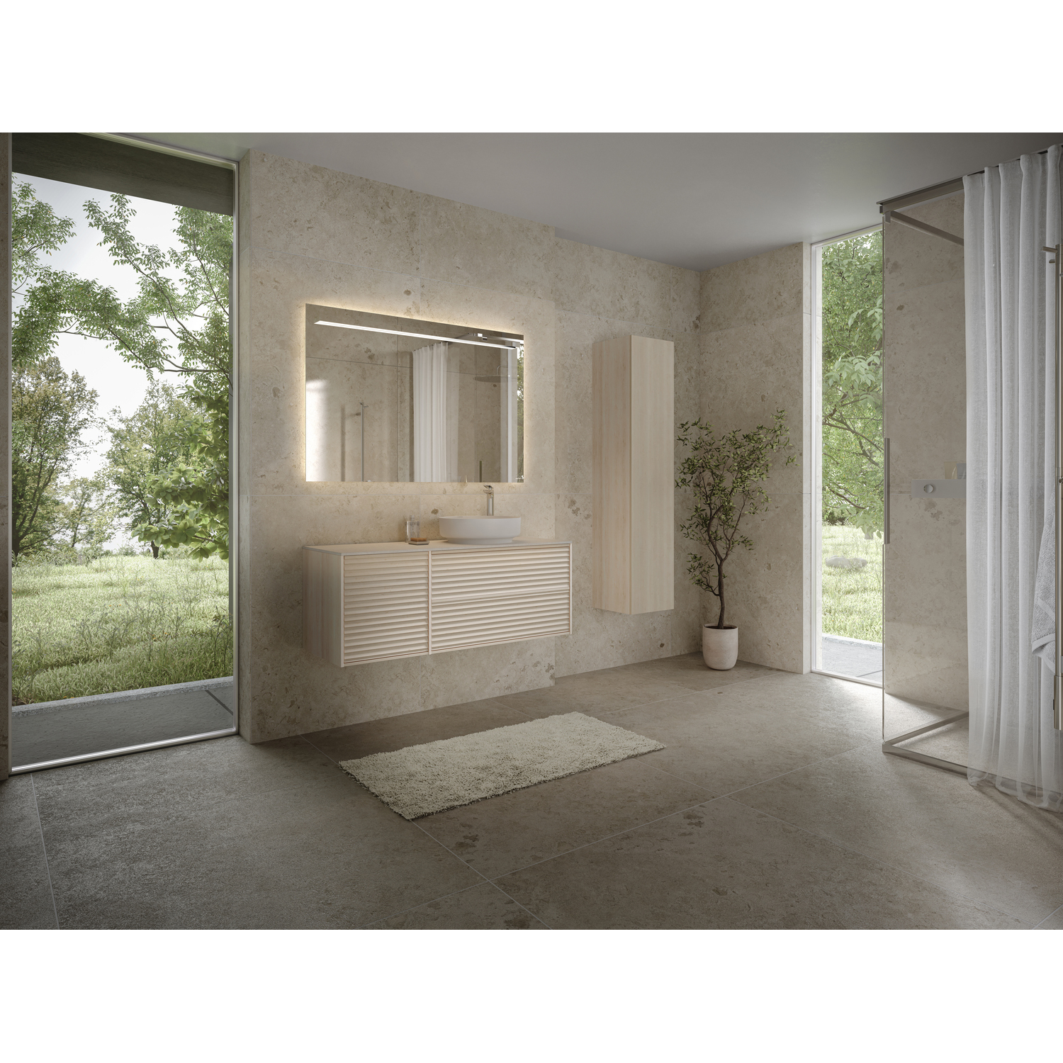 Tvättställsskåp Svedbergs Epos 120x45 med 2+1 Lådor