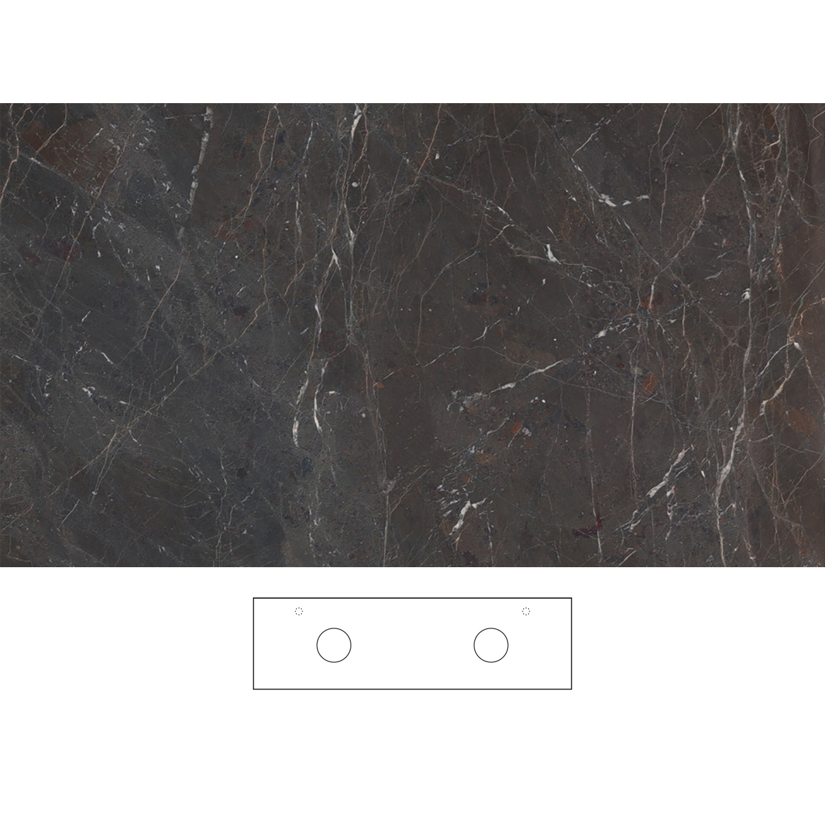 Bänkskiva Svedbergs Brecc för Dubbla Tvättställ | badrum - badrumsmobler - tillbehor-badrumsmobler | KakelKungen