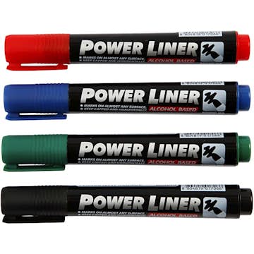 Power Liner Creativ Company Ass Farger 4 stk/1 Pk
