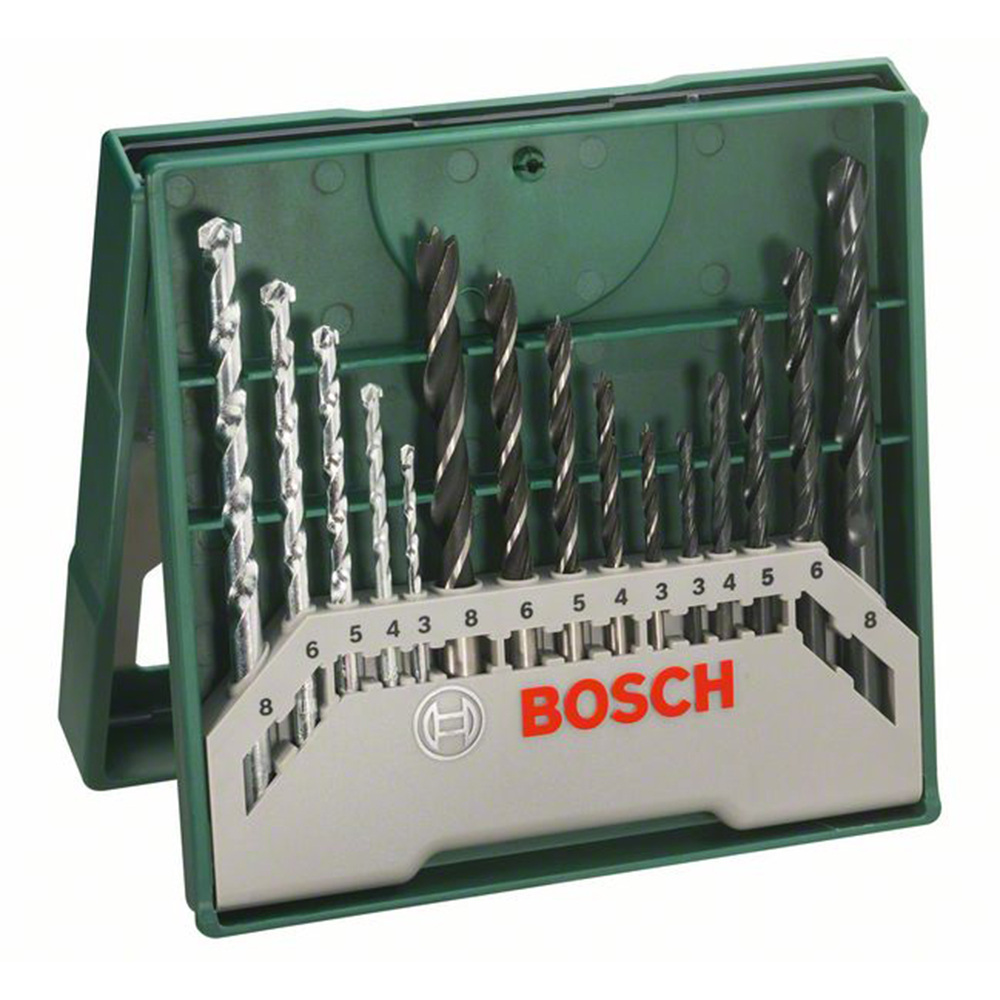 Borrset Bosch Power Tools 15-delars Mini-X-Line