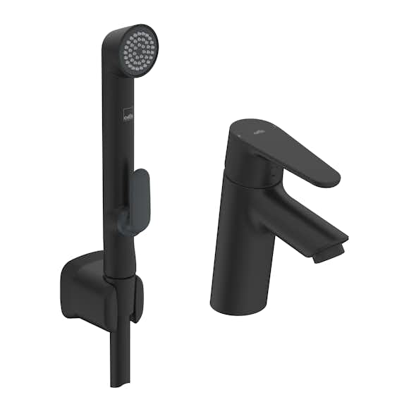 tvättställsblandare oras optima 2612f med självstängande handdusch