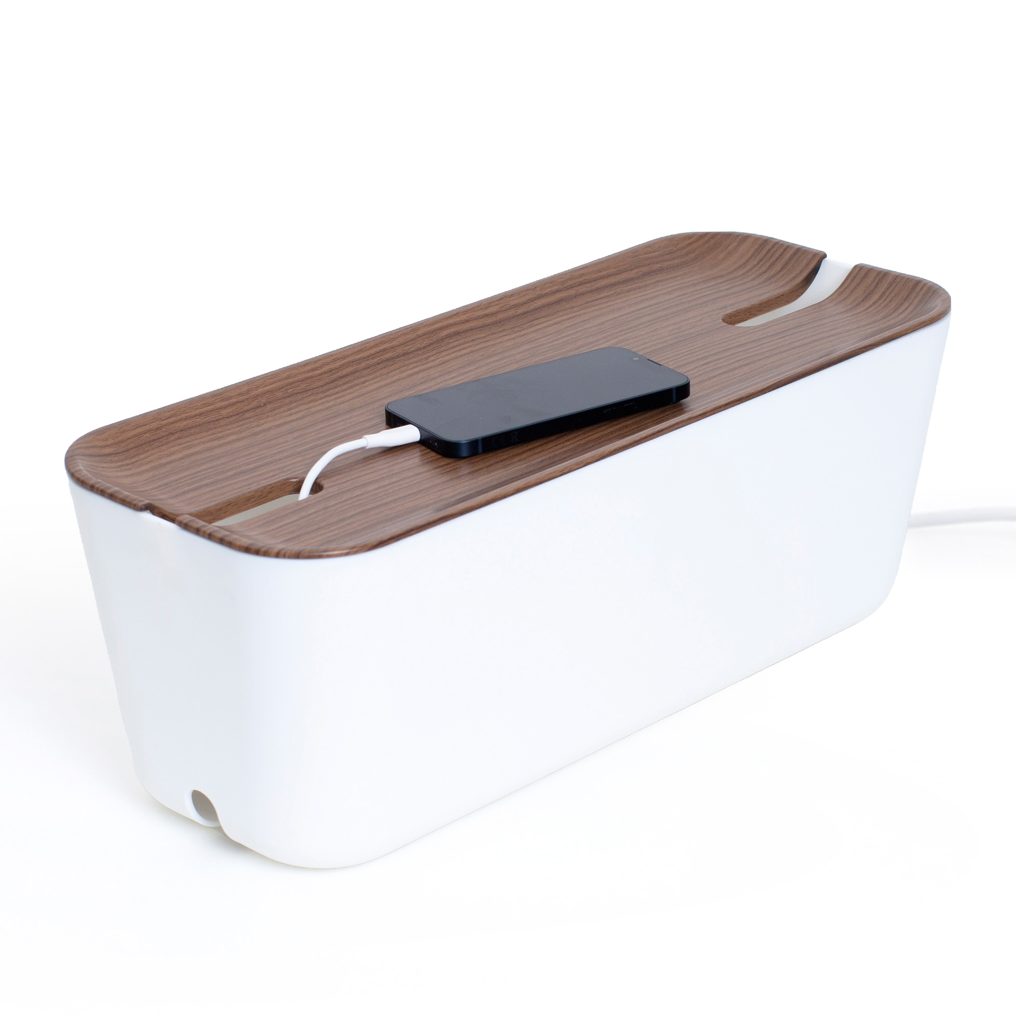 Kabellåda Bosign XL Färg: Vit/Mörk trä