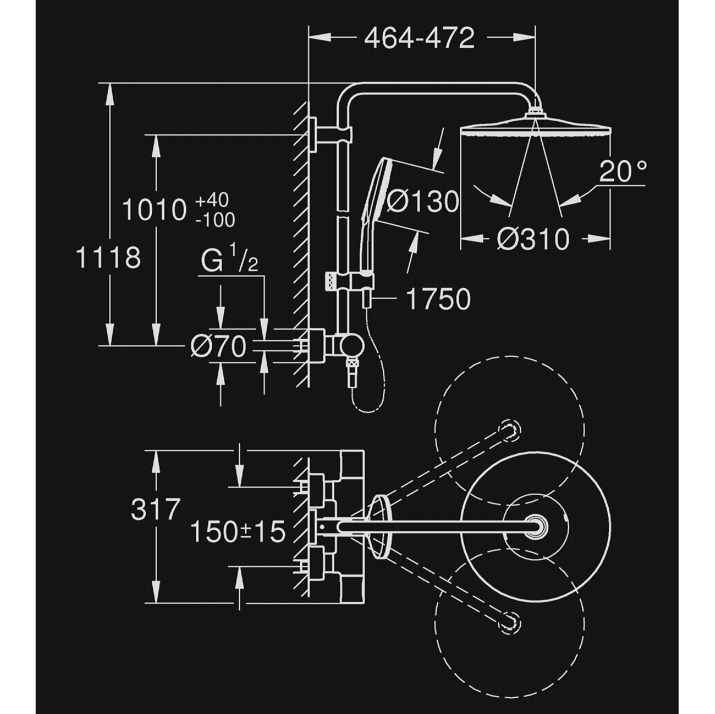 Takduschset Grohe Rainshower Ø310 mm