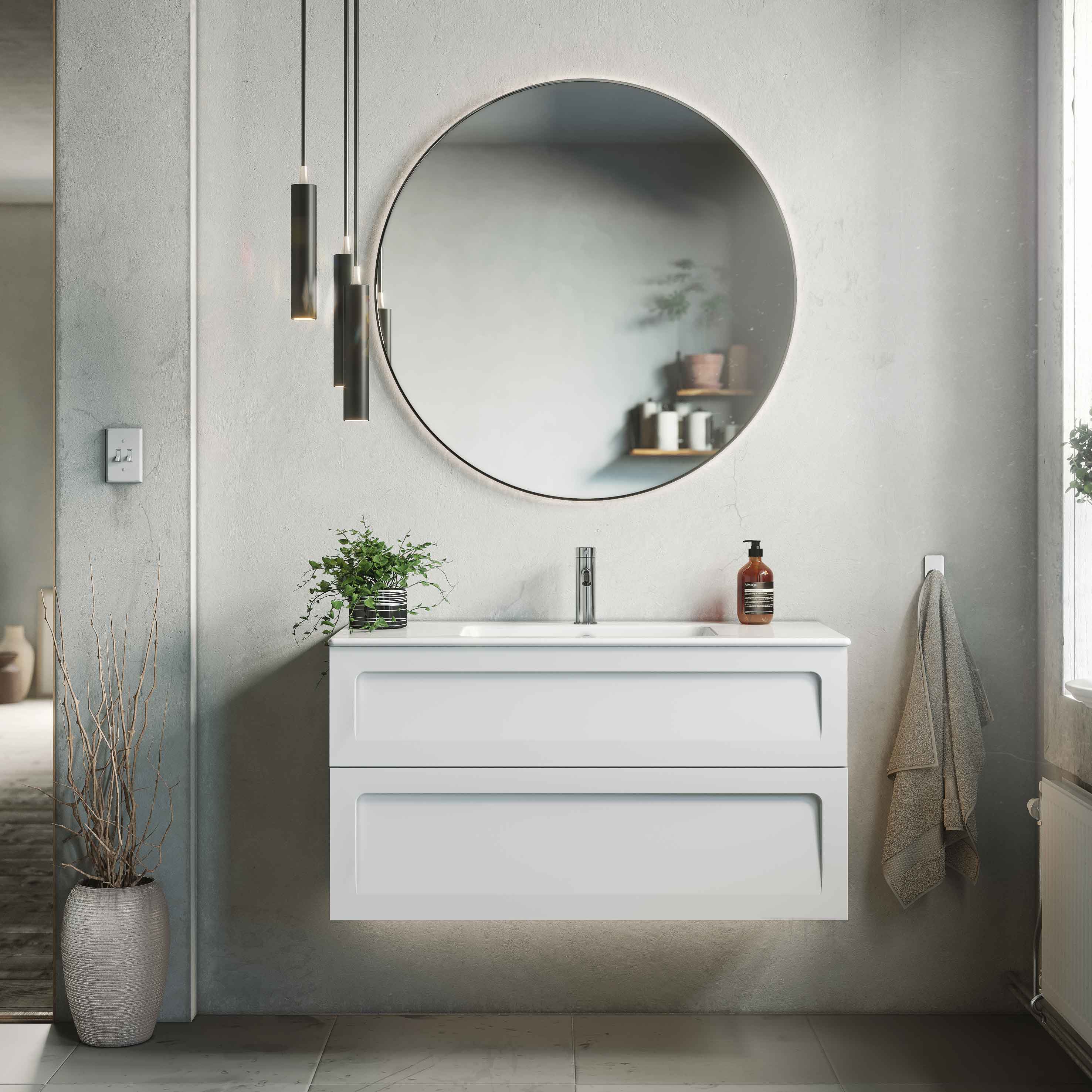 Tvättställsskåp Macro Design Crown Ramlucka Light 14