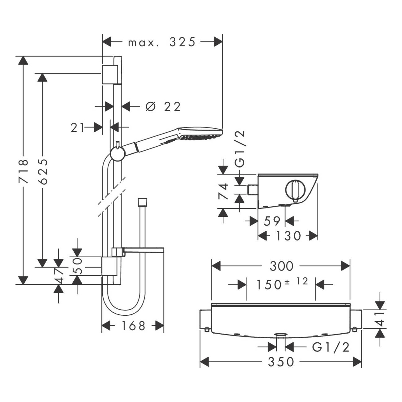 Duschset Hansgrohe Raindance Select E 120