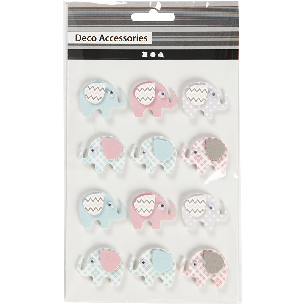 3D Stickers Creativ Company Elefanter 12-Pk