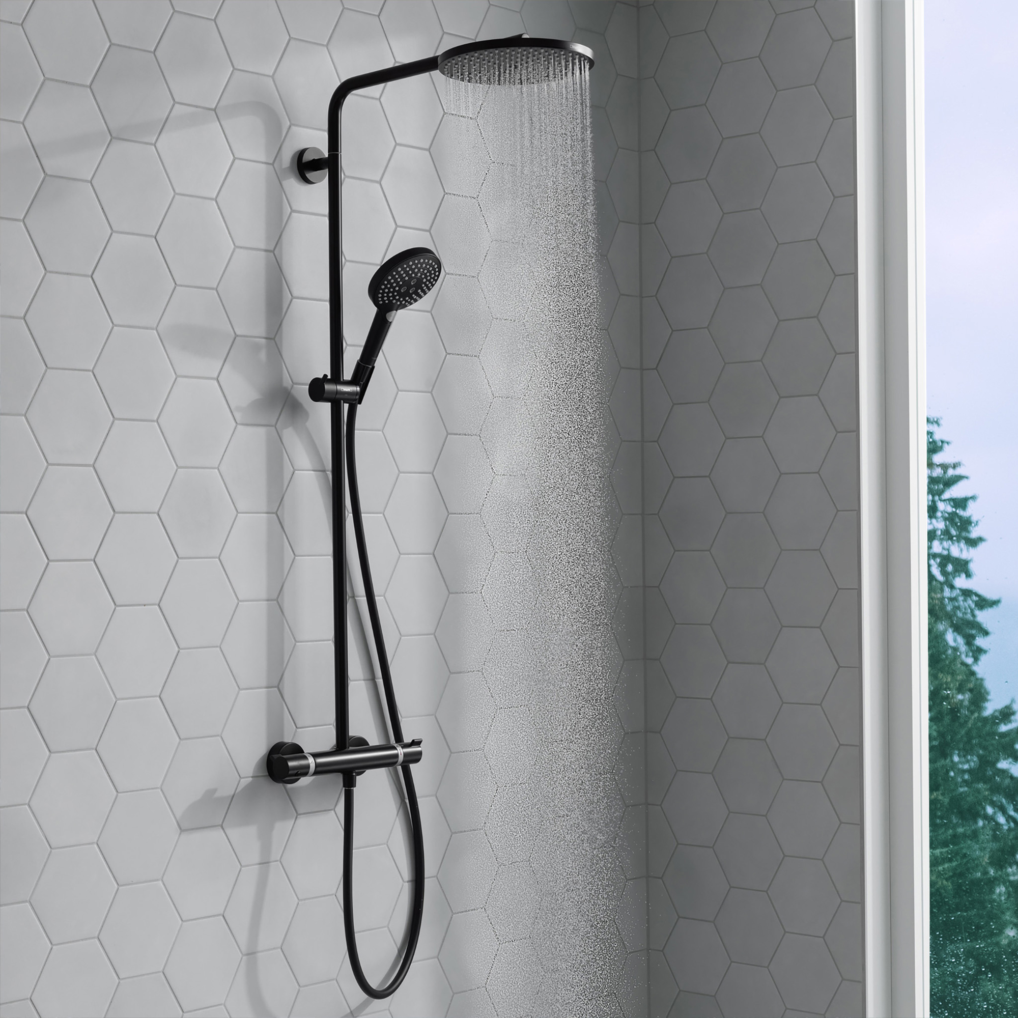 Takduschset Hansgrohe Raindance Select S Showerpipe 240 1jet PowderRain 150 cc