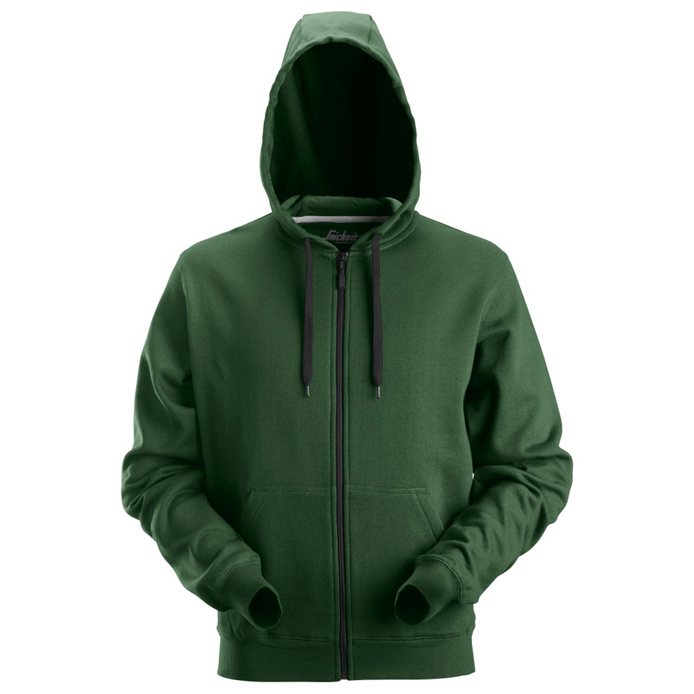 Tröja Snickers Workwear Hoodie Zip Storlek: XL, Färg: Forest Green