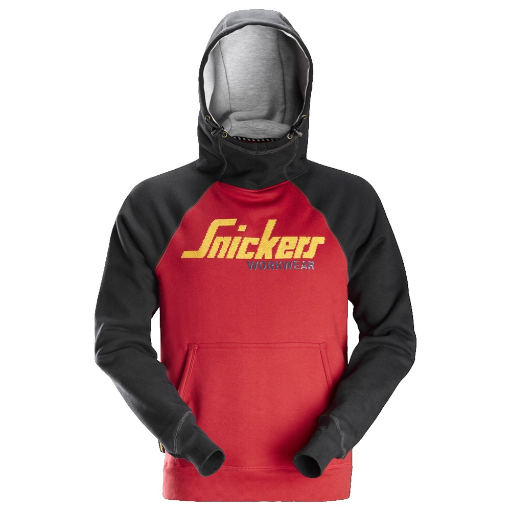 Hoodie Snickers Workwear Logo Storlek: XXL, Färg: Chili red\Black