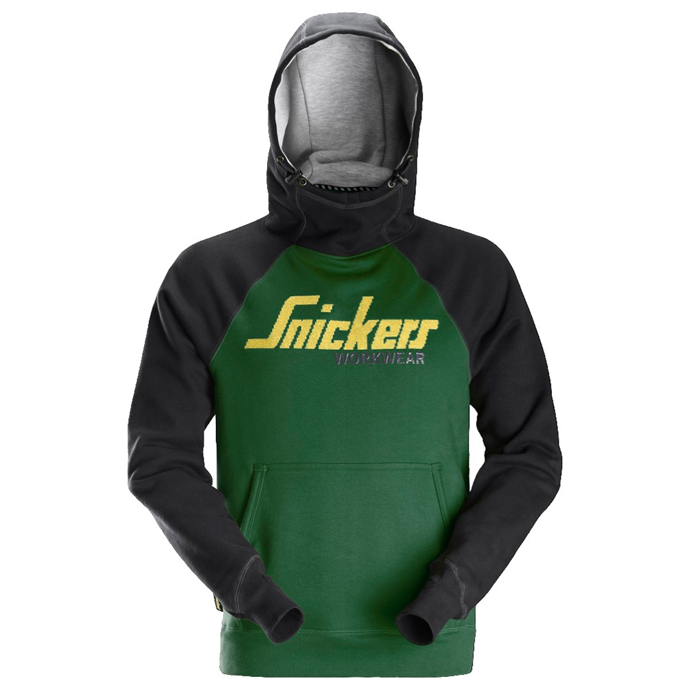 Hoodie Snickers Workwear Logo Storlek: M, Färg: Forest Green\Black