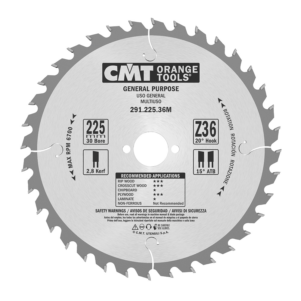 Sågklinga CMT Orange Tools Kapning/Klyvning 225x2,8x30 mm