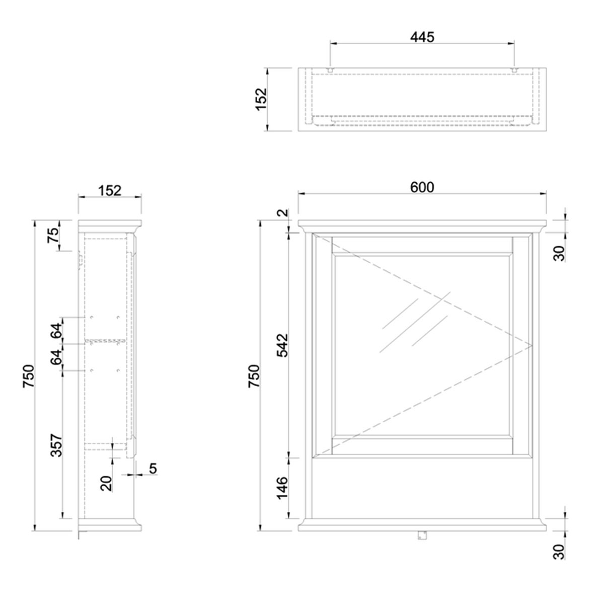 Spegelskåp Burlington SM6015