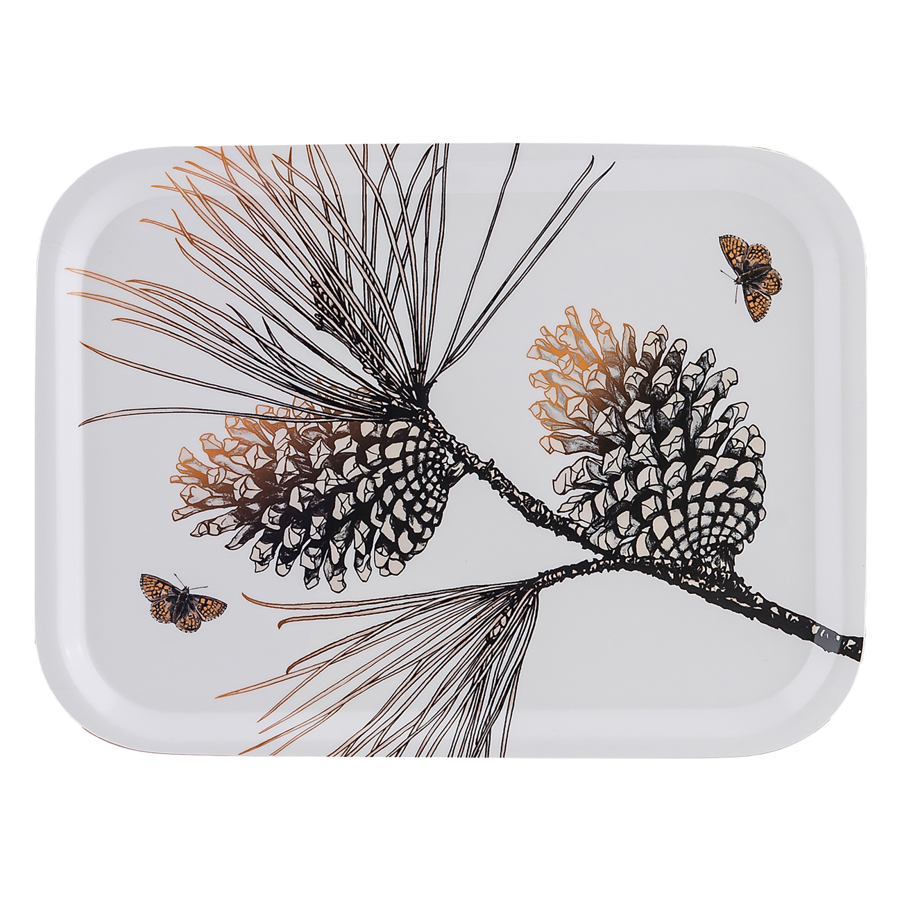 Bricka Åry Trays Pine Cone Färg: Vit, BxL: 27x20 cm