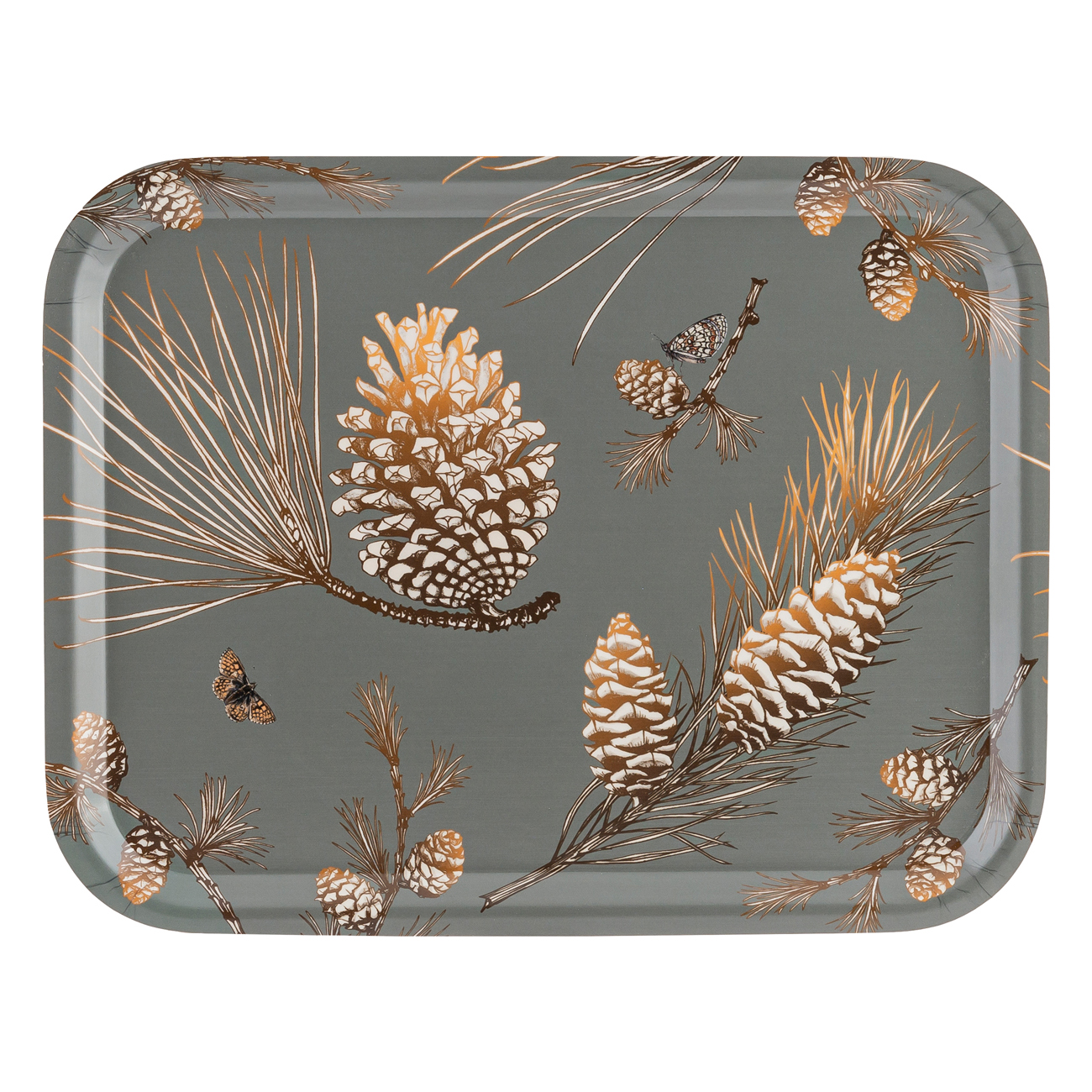 Bricka Åry Trays Pine Cone Färg: Grön, BxL: 36x28 cm