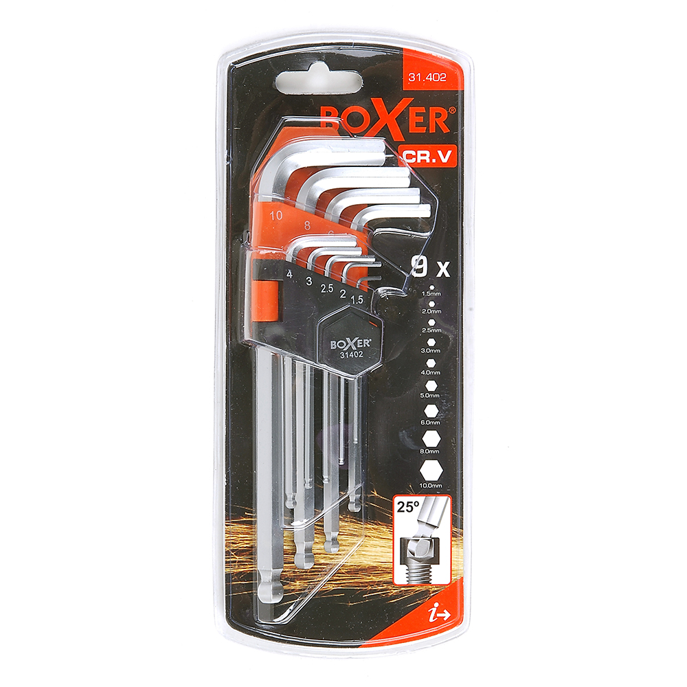 Unbrakonøkkelsett Boxer 9-deler CR.V-stål
